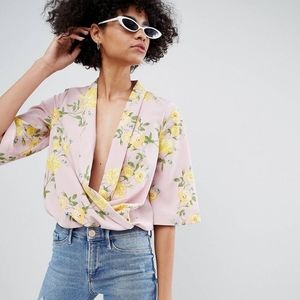 River Island Floral Body Suit UK 8 US Small